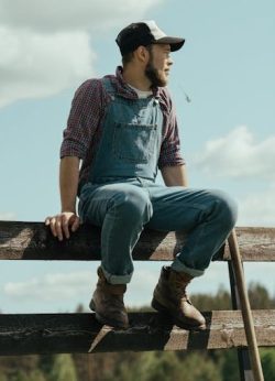 a farmer sit